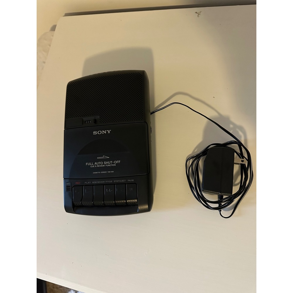 Sony TCM-929 Cassette-Corder Portable Desktop Tape Recorder Player Black AC/DC